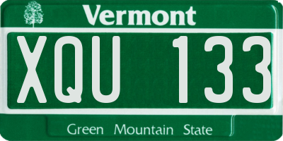 VT license plate XQU133
