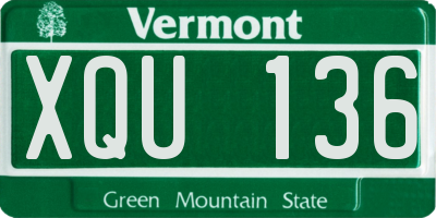 VT license plate XQU136