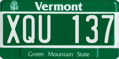 VT license plate XQU137