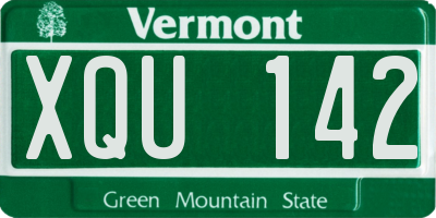 VT license plate XQU142
