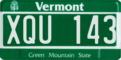 VT license plate XQU143