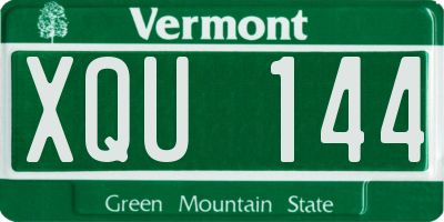 VT license plate XQU144