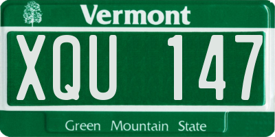 VT license plate XQU147