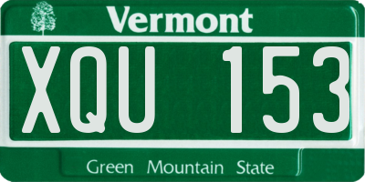 VT license plate XQU153