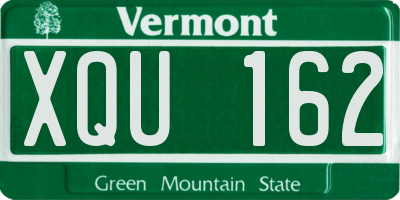 VT license plate XQU162
