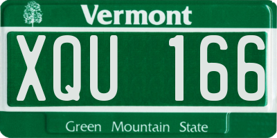VT license plate XQU166