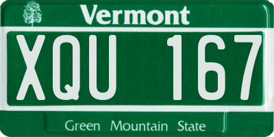 VT license plate XQU167