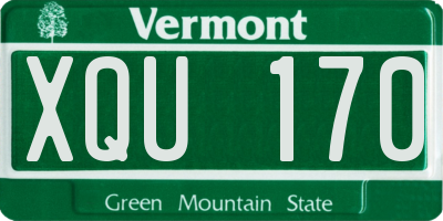 VT license plate XQU170