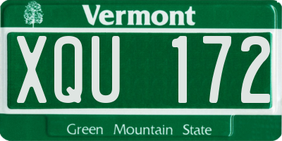VT license plate XQU172