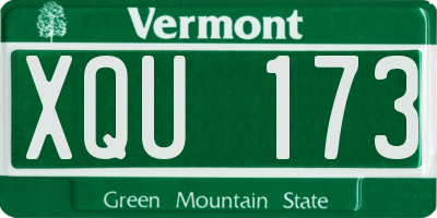 VT license plate XQU173