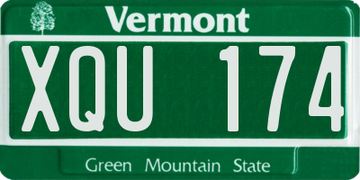 VT license plate XQU174