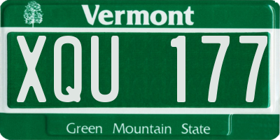 VT license plate XQU177