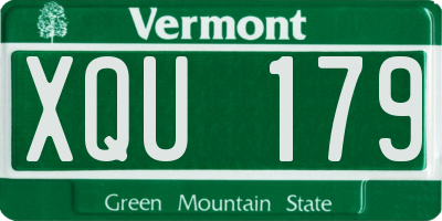 VT license plate XQU179