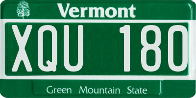 VT license plate XQU180
