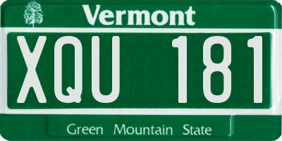 VT license plate XQU181