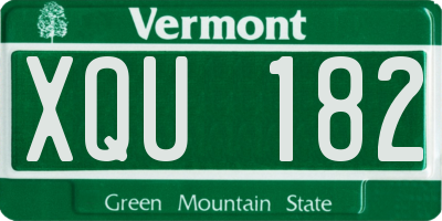 VT license plate XQU182