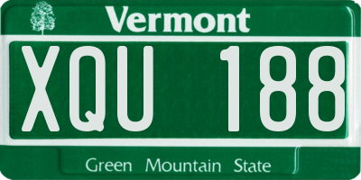 VT license plate XQU188