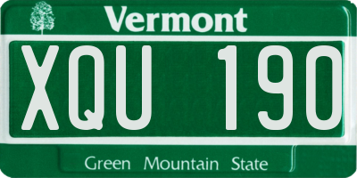 VT license plate XQU190