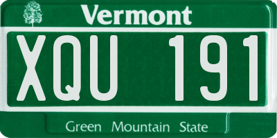 VT license plate XQU191