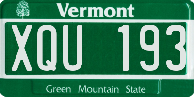 VT license plate XQU193