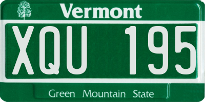 VT license plate XQU195