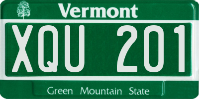 VT license plate XQU201