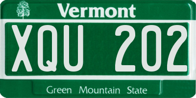 VT license plate XQU202