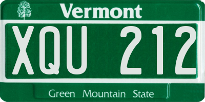 VT license plate XQU212