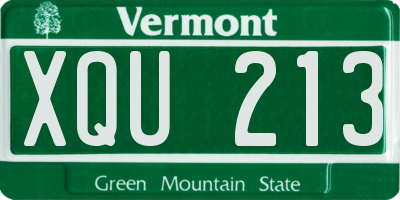 VT license plate XQU213