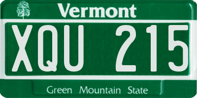 VT license plate XQU215
