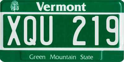 VT license plate XQU219
