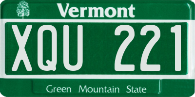 VT license plate XQU221