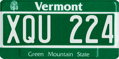 VT license plate XQU224