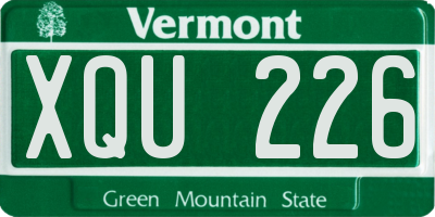 VT license plate XQU226