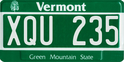VT license plate XQU235