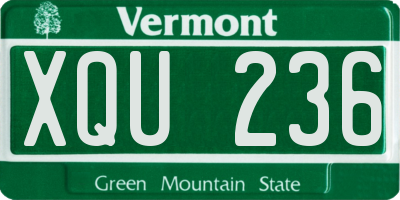 VT license plate XQU236