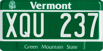 VT license plate XQU237