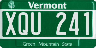 VT license plate XQU241