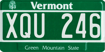 VT license plate XQU246