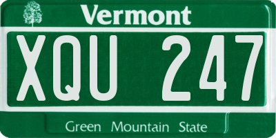 VT license plate XQU247