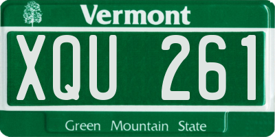 VT license plate XQU261