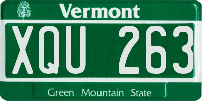 VT license plate XQU263