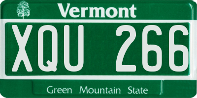 VT license plate XQU266