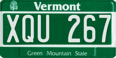 VT license plate XQU267