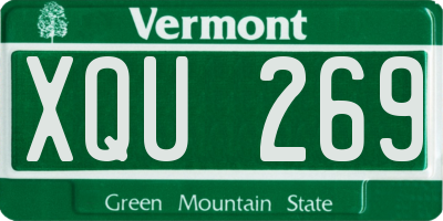 VT license plate XQU269