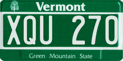 VT license plate XQU270