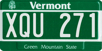 VT license plate XQU271