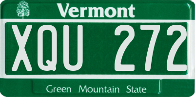 VT license plate XQU272