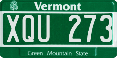 VT license plate XQU273
