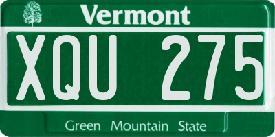 VT license plate XQU275